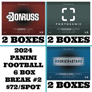 8:45pm Friday, February 7th - 2024 Panini Football NEW Hobby Product 6 Box Break #2